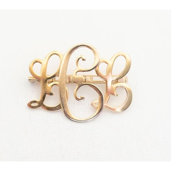 Brooch For Her, Initial Brooch, Vintage Brooch, Gold Tone Brooch, BBB Letters A8 - Picture 1 of 2